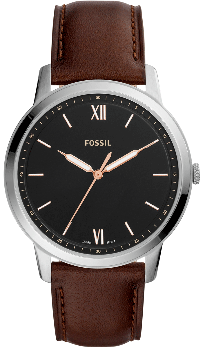 Buy Minimalist Black Dial Brown Leather Strap Watch For Men in Pakistan