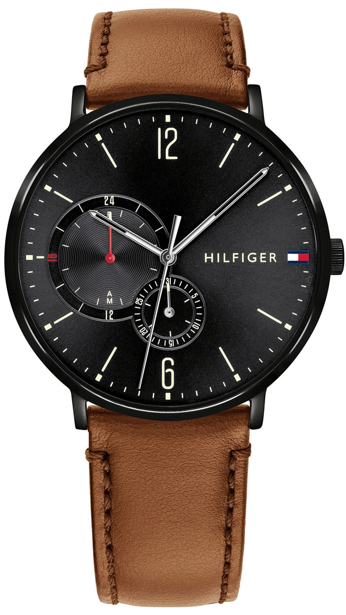 Buy Tommy Hilfiger Men's Quartz Leather Strap Black Dial 40mm Watch - 1791510 in Pakistan