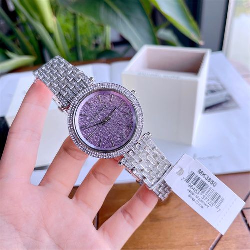 Buy Michael Kors Darci Crystal Purple Dial Silver Stainless Steel Strap Women's Watch - Mk3850 in Pakistan