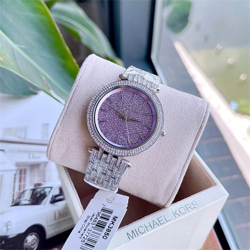 Buy Michael Kors Darci Crystal Purple Dial Silver Stainless Steel Strap Women's Watch - Mk3850 in Pakistan