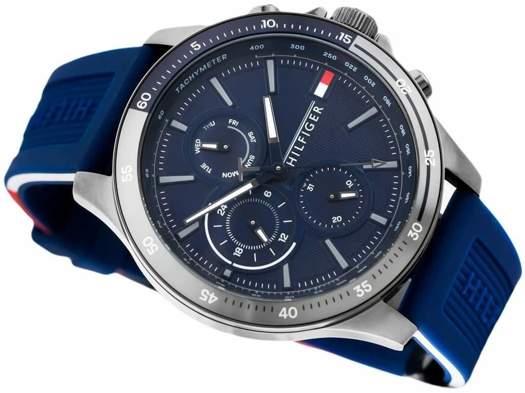 Buy Tommy Hilfiger Mens Quartz Silicone Strap Blue Dial 46mm Watch - 1791721 in Pakistan