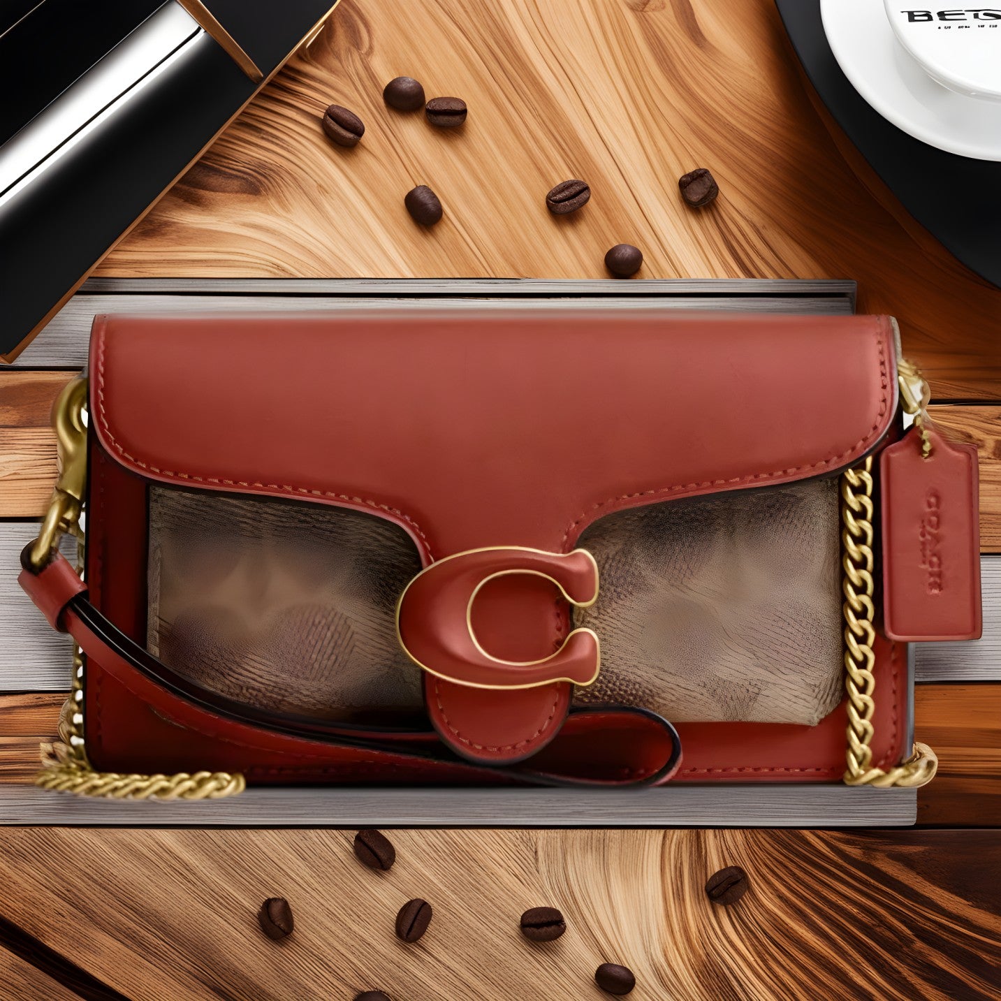 Buy Coach Chain Plain Leather Bridal Logo Bag in Pakistan