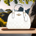 Buy Coach Sydney Chalk White Signature Coated Canvas Satchel Small Bag - White in Pakistan