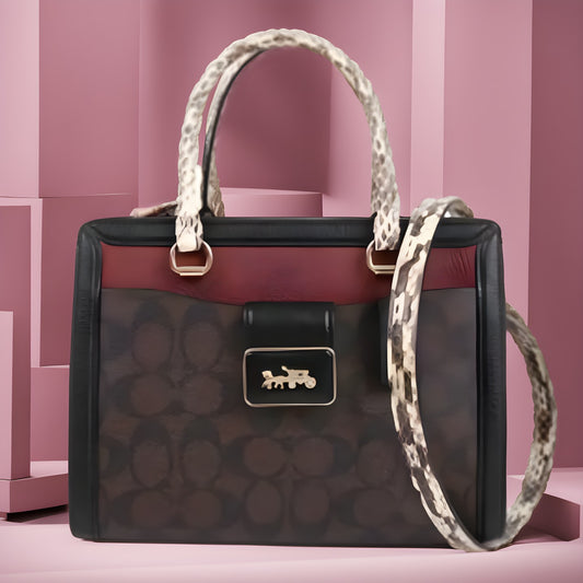 Buy Coach Grace Carryall With Signature Canvas  Bag - Brown Black Multi in Pakistan