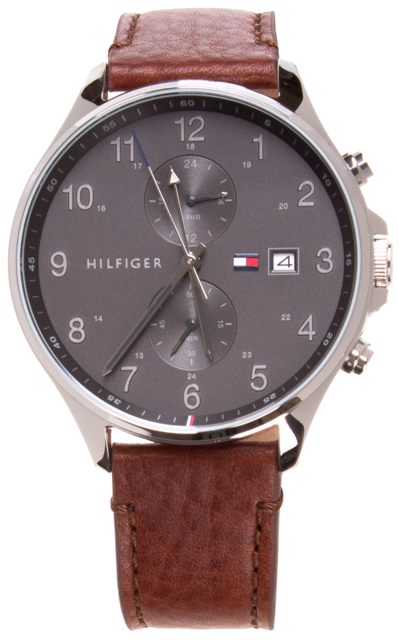 Buy Tommy Hilfiger Mens Quartz Leather Strap Grey Dial 44mm Watch - 1791710 in Pakistan