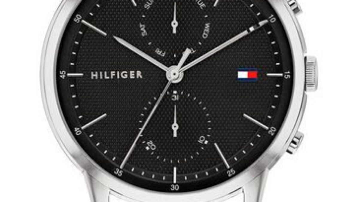 Buy Tommy Hilfiger Easton Black Dial Silver Mesh Bracelet Watch for Men - 1710433 in Pakistan