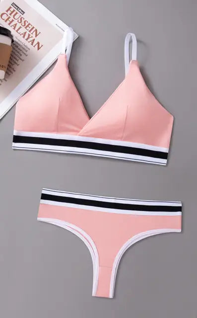 Buy Florea - Seamless Sports Bra and Thong Set Free Size - Pink in Pakistan