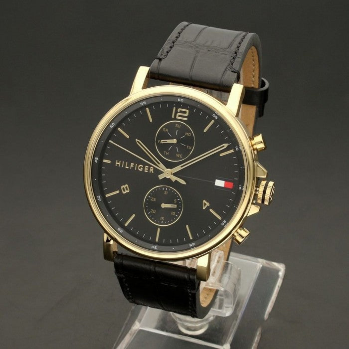 Buy Tommy Hilfiger Mens Quartz Leather Strap Black Dial 44mm Watch - 1710417 in Pakistan