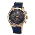 Buy Tommy Hilfiger Mens Quartz Blue Leather Strap Grey Dial 46mm Watch - 1791808 in Pakistan