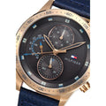 Buy Tommy Hilfiger Mens Quartz Blue Leather Strap Grey Dial 46mm Watch - 1791808 in Pakistan