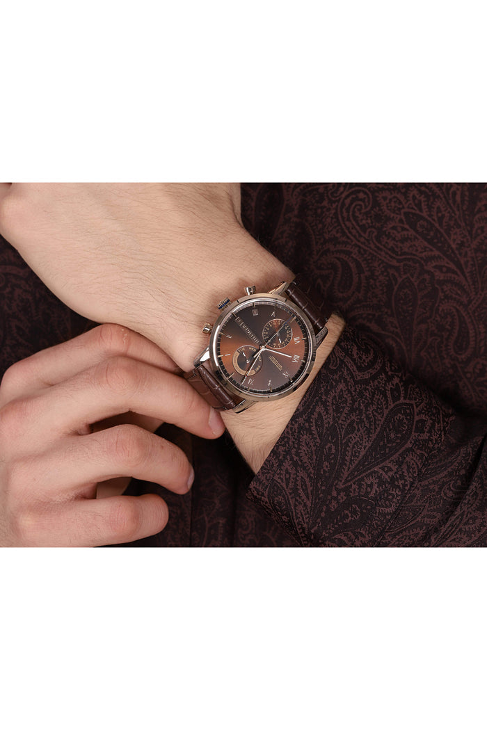 Buy Tommy Hilfiger Mens Quartz Leather Strap Brown Dial 44mm Watch - 1710400 in Pakistan