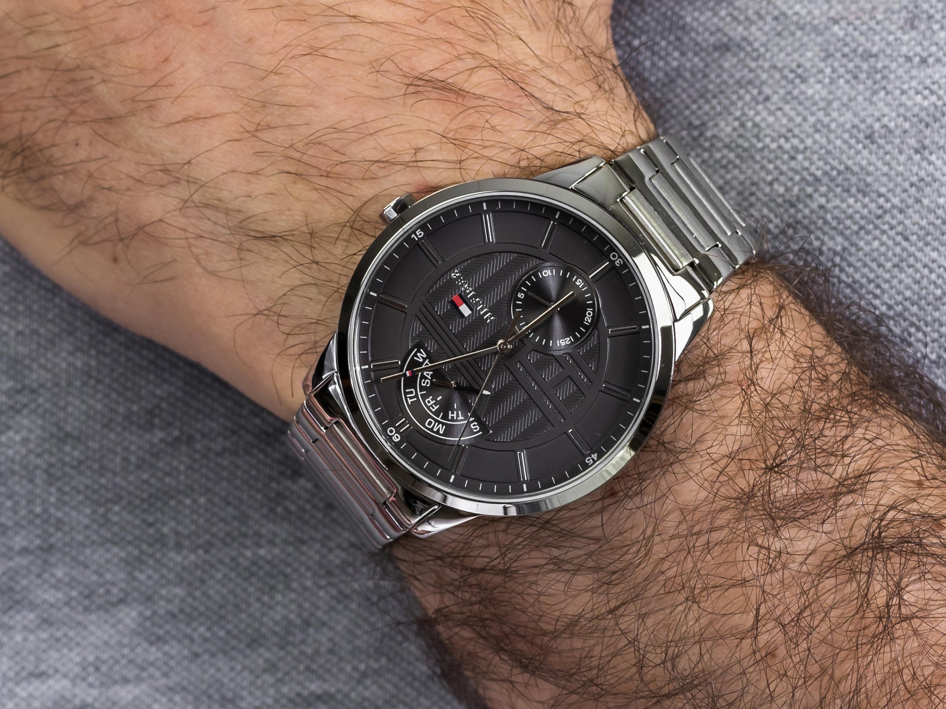 Buy Tommy Hilfiger Mens Quartz Stainless Steel Grey Dial 44mm Watch - 1791608 in Pakistan