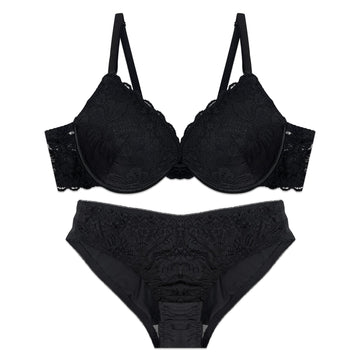 Buy Bra Set - Black Bloom in Pakistan