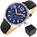 Buy Tommy Hilfiger Mens Quartz Leather Strap Blue Dial 44mm Watch - 1791468 in Pakistan