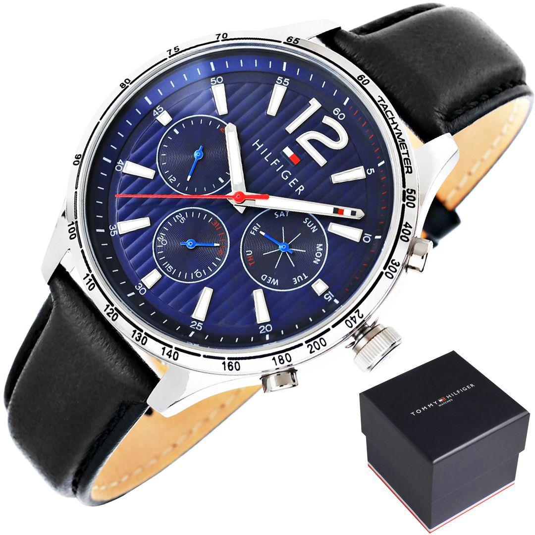 Buy Tommy Hilfiger Mens Quartz Leather Strap Blue Dial 44mm Watch - 1791468 in Pakistan