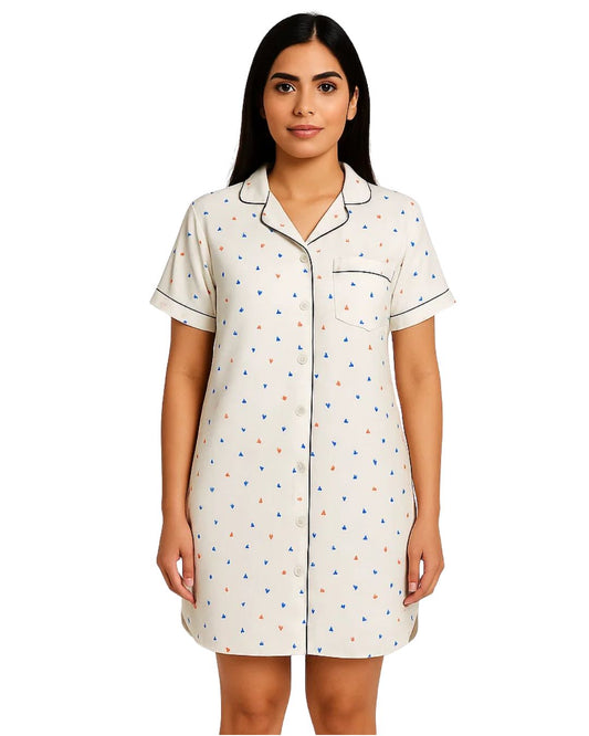 Buy Sajiero Long Shirt - Silk Dot in Pakistan