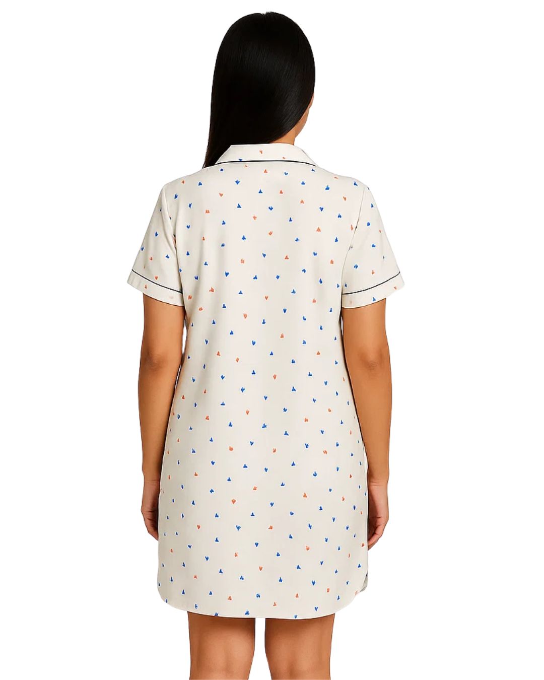Buy Sajiero Long Shirt - Silk Dot in Pakistan