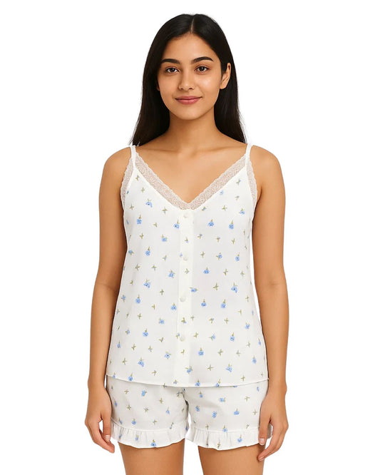Buy Sajiero Silk Cami Sets - Satin Floral in Pakistan