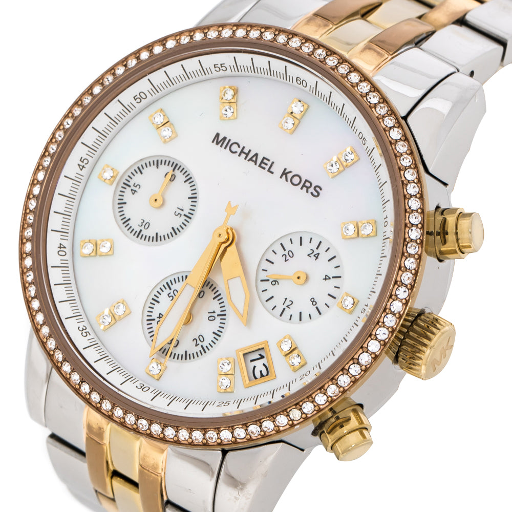 Buy Michael Kors White Dial Two Tone Stainless Steel Strap Watch For Women Mk5650 in Pakistan
