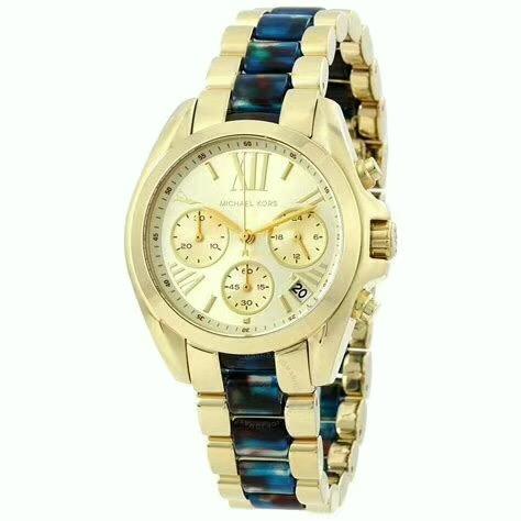 Buy Michael Kors Bradshaw Chronograph Gold Dial Two Tone Strap Ladies Watch - Mk6397 in Pakistan