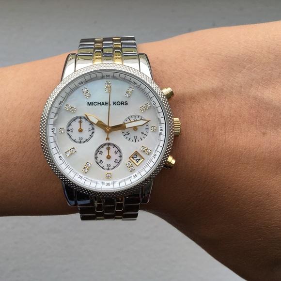 Buy Michael Kors Jet Set Chronograph White Dial Two-tone Strap Ladies Watch - Mk5057 in Pakistan