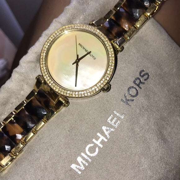Buy Michael Kors Parker Mother Of Pearl Dial Two Tone Stainless Steel Strap Women's Watch - Mk6518 in Pakistan