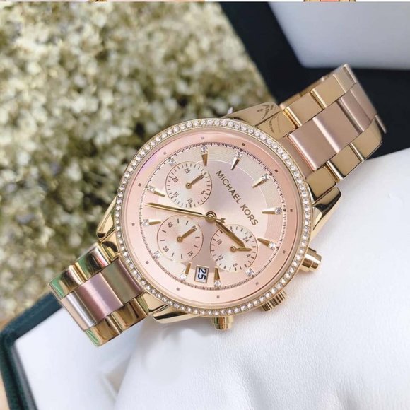 Buy Michael Kors Ritz Chronograph Gold Dial Two-tone Stainless Steel Womens Watch - Mk6475 in Pakistan