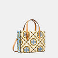 Buy Tory Burch Mini T Monogram Contrast Embossed Square Tote (New Ivory/Dauphin Blue) in Pakistan