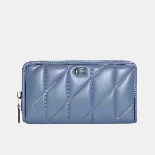 Buy Coach Accordion Zip Wallet with Pillow Quilting (Blue) in Pakistan