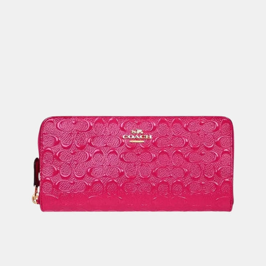 Buy Coach Accordion Zip Wallet in Signature Debossed Patent Leather (Bright Pink) in Pakistan