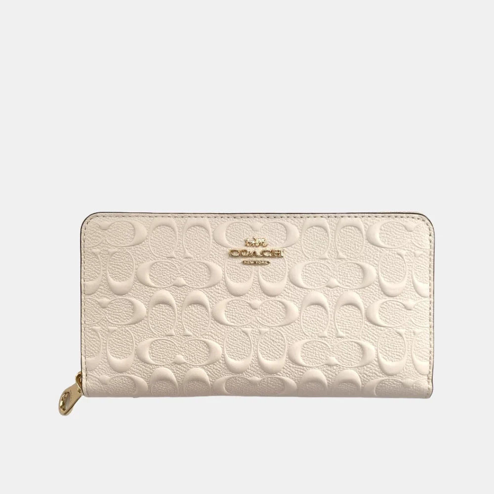 Buy Coach Accordion Zip Wallet in Signature Debossed Patent Leather (White) in Pakistan