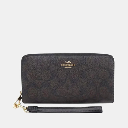 Buy Coach Signature Long Zip-Around Wallet (Brown/Black) in Pakistan