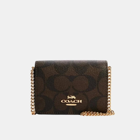 Buy Coach Mini Wallet On Chain in Signature Canvas in Pakistan