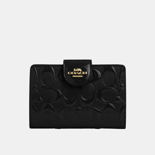 Buy Coach Medium Corner Zip Wallet In Signature Leather (Black) in Pakistan