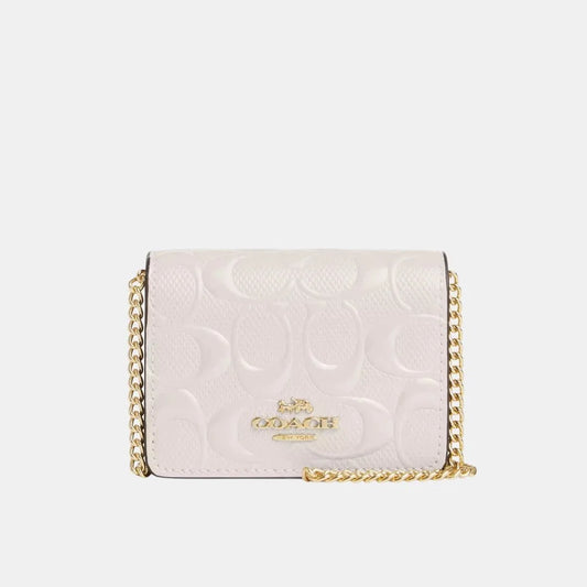 Buy Coach Mini Wallet On A Chain In Signature Leather (Chalk) in Pakistan