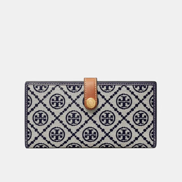 Buy Tory Burch T Monogram Zip Slim Wallet (Navy) in Pakistan