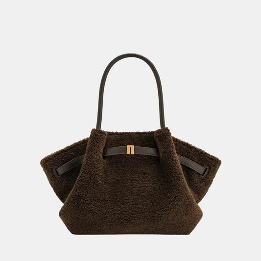 Buy JW Pei Hana Medium Faux Fur Tote Bag (Mocha Brown) in Pakistan