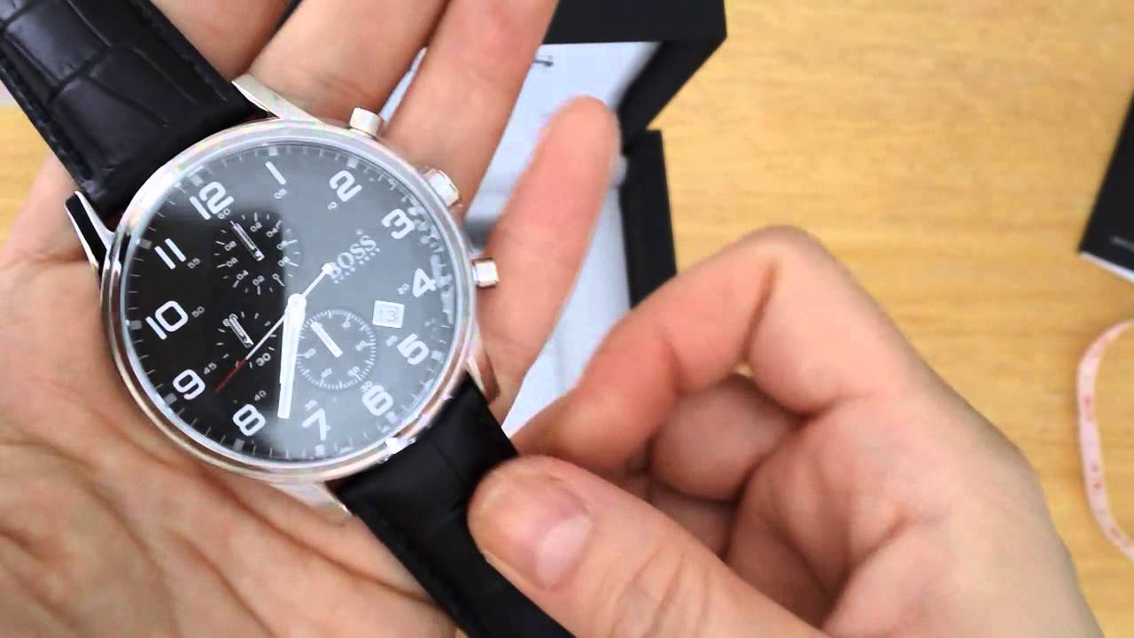 Buy Hugo Boss Navigator Black Dial Black Leather Strap Watch for Men - 1513678 in Pakistan