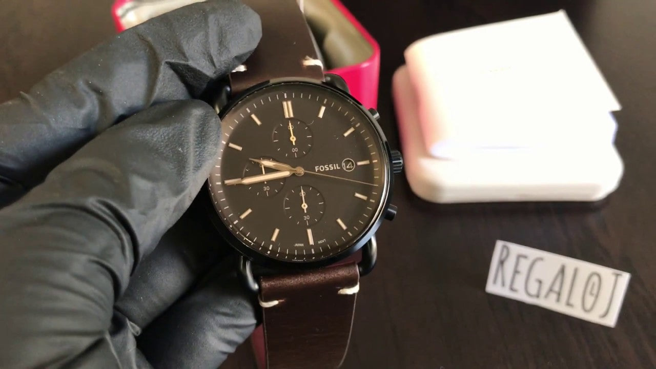 Buy Commuter Black Dial Brown Leather Strap Watch For Men in Pakistan