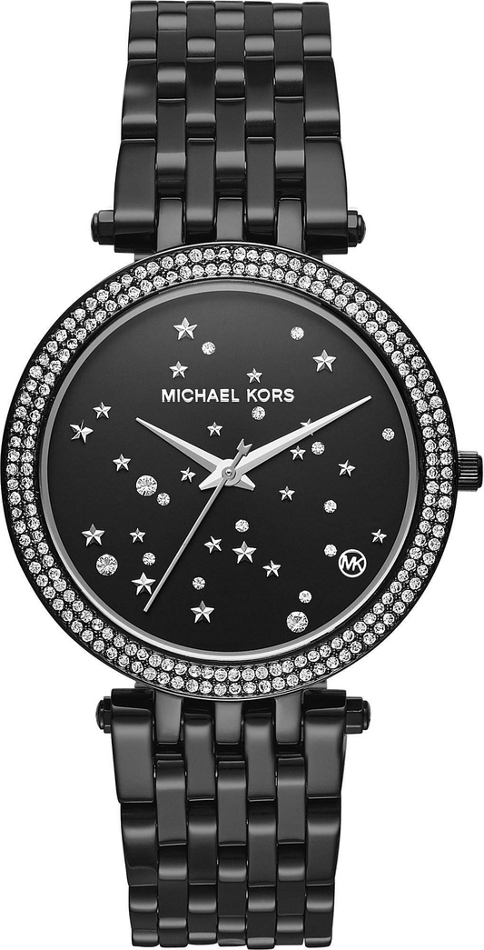 Buy Michael Kors Darci Black Dial with Diamonds Black Steel Strap Watch for Women - MK3787 in Pakistan