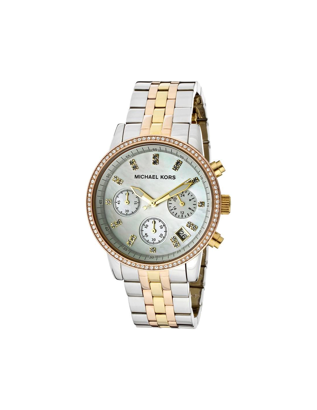 Buy Michael Kors White Dial Two Tone Stainless Steel Strap Watch For Women Mk5650 in Pakistan