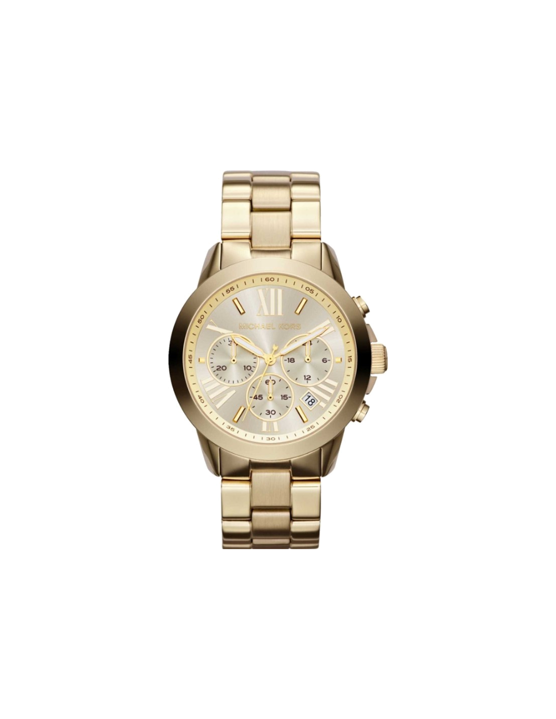 Buy Michael Kors Runway Gold Stainless Steel Gold Dial Chronograph Quartz Watch For Ladies - Mk5777 in Pakistan