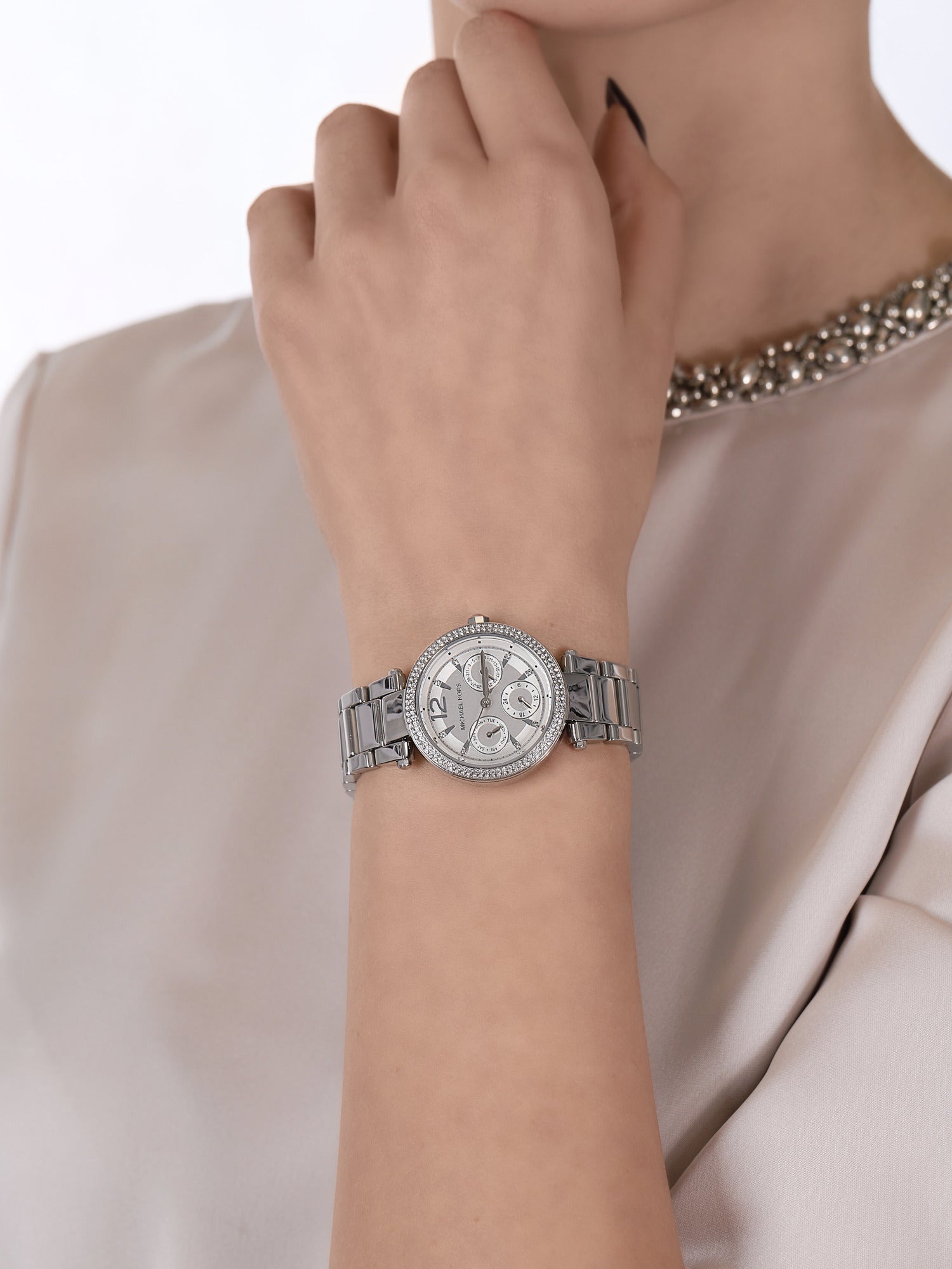 Buy Michael Kors Parker Silver Dial Silver Stainless Steel Strap Ladies Watch - Mk6350 in Pakistan