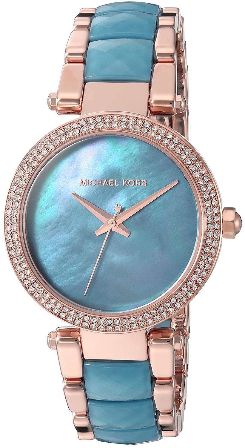 Buy Michael Kors Parker Blue Mother Of Pearl Dial Two Tone Steel Strap Ladies Watch - Mk6491 in Pakistan