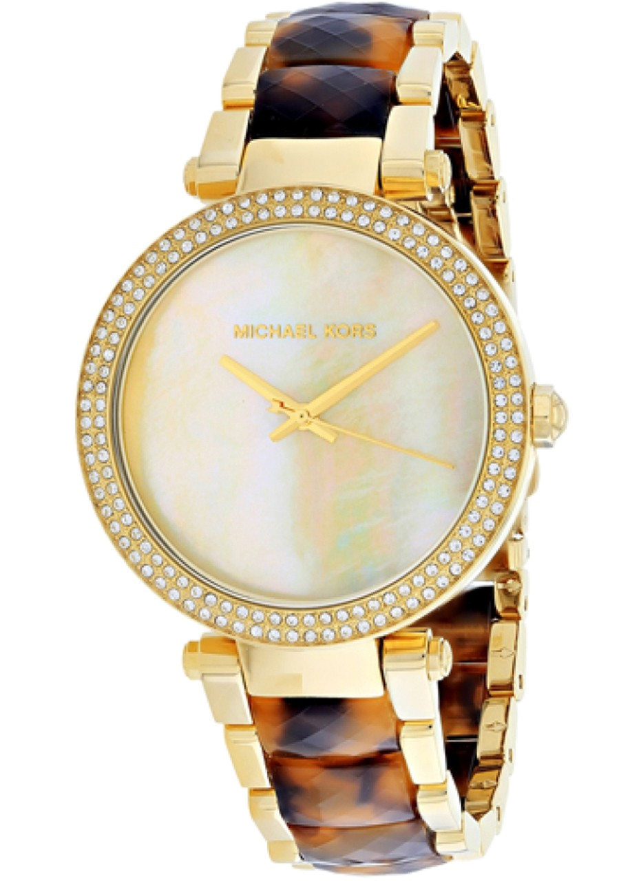 Buy Michael Kors Parker Mother Of Pearl Dial Two Tone Stainless Steel Strap Women's Watch - Mk6518 in Pakistan