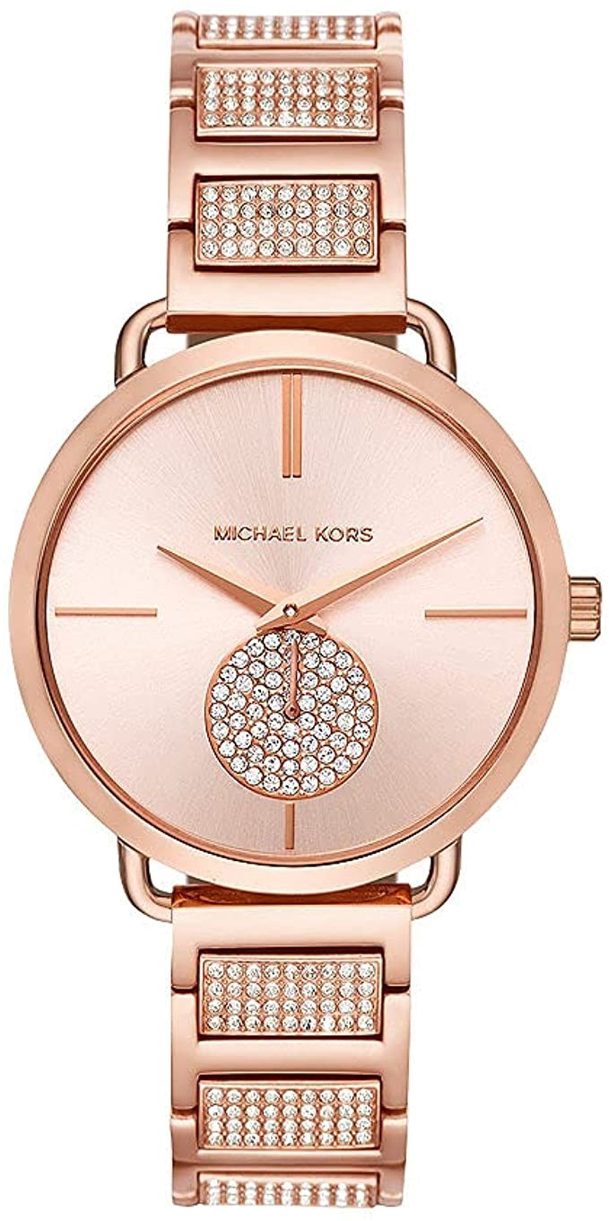 Buy Michael Kors Portia Crystal Rose Gold Dial Stainless Steel Strap Ladies Watch - Mk3853 in Pakistan