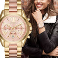 Buy Michael Kors Women's Bradshaw Pink Dial Two Tone Stainless Steel Watch - Mk6359 in Pakistan
