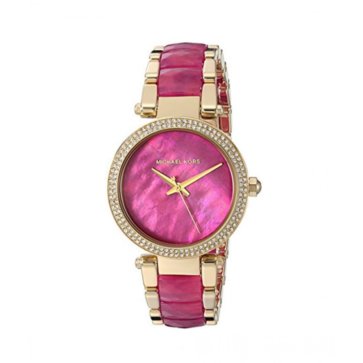Buy Michael Kors Parker Pink Mother Of Pearl Dial Two Tone Stainless Steel Strap Ladies Watch - Mk6490 in Pakistan