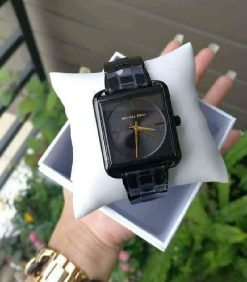 Buy Michael Kors Square Lake Black Dial Black Stainless Steel Strap Women's Watch - Mk3666 in Pakistan