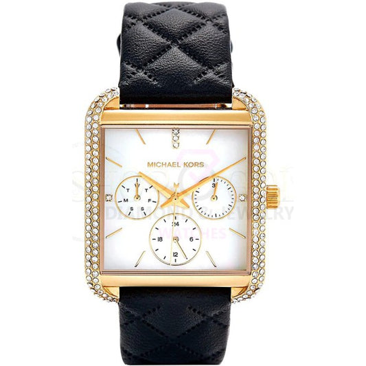 Buy Michael Kors Mother of Pearl Dial Black Leather Strap Watch for Women - Mk2769 in Pakistan